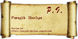 Panyik Ibolya névjegykártya